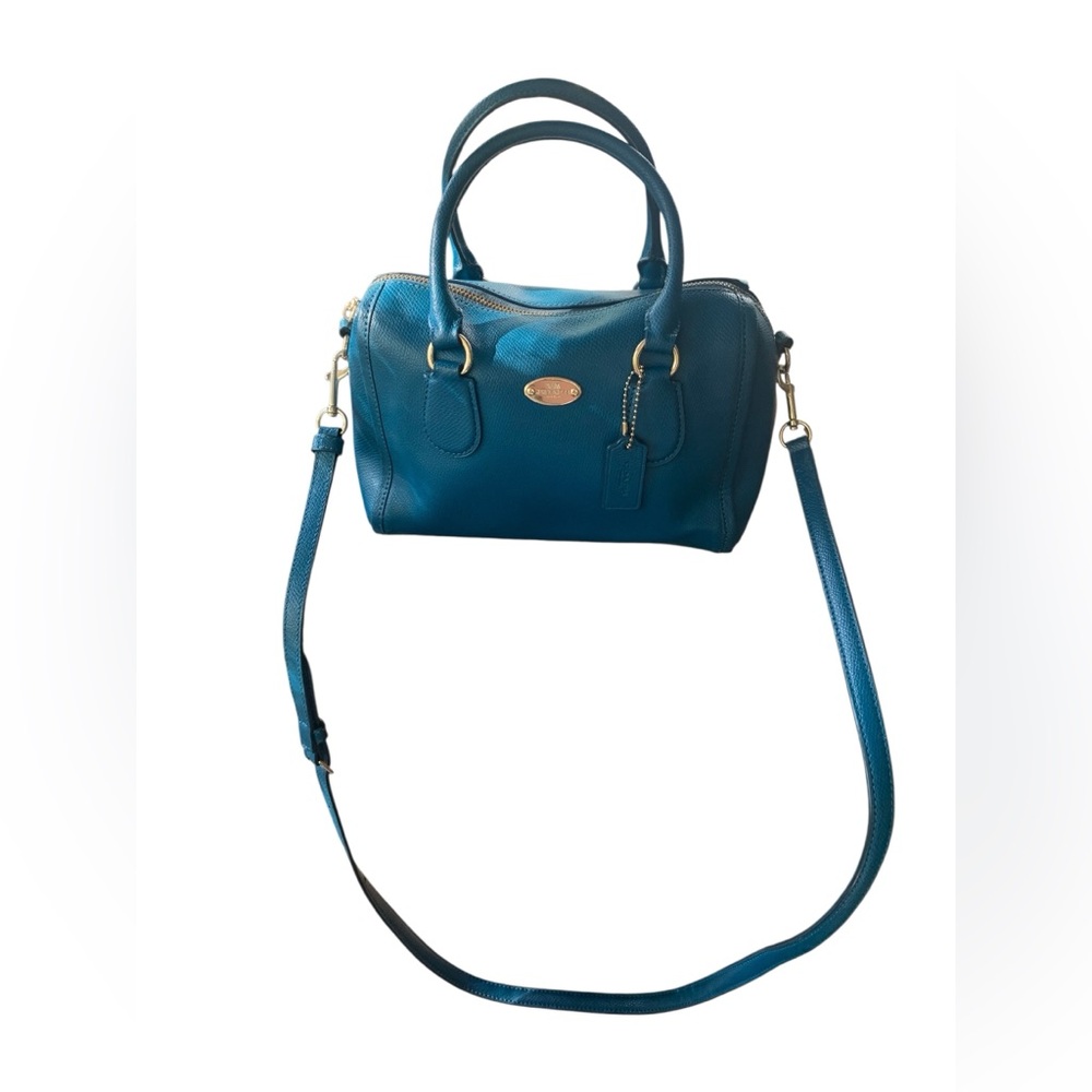 Coach Mini Benett Crossbody in Turquoise pebbled leather - Picture 2 of 13